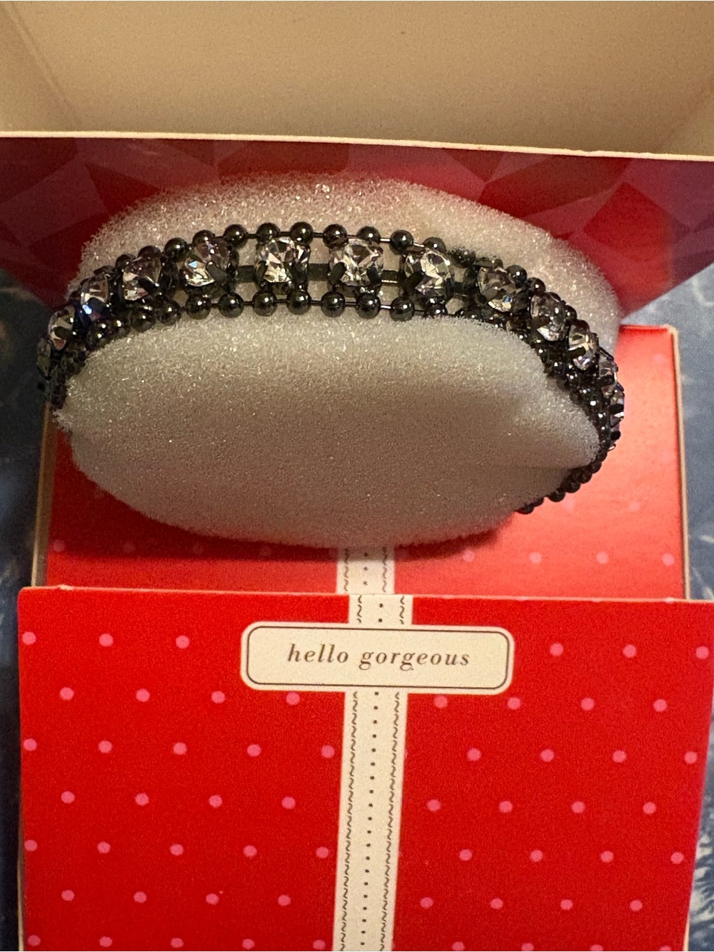 Stella & Dot Crystal-Embellished Gunmetal Bracelet